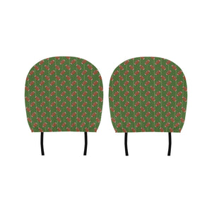 American Football Ball Pattern Green Background Car Headrest Cover