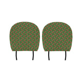 American Football Ball Pattern Green Background Car Headrest Cover