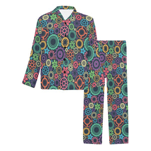 Gear Pattern Print Design 02 Men's Long Pajama Set