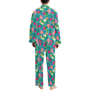 Pelican Pattern Print Design 03 Men's Long Pajama Set