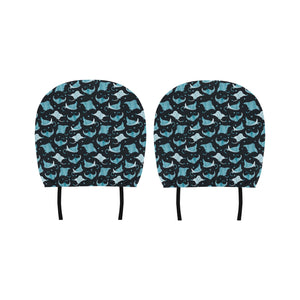 Stingray Pattern Print Design 04 Car Headrest Cover