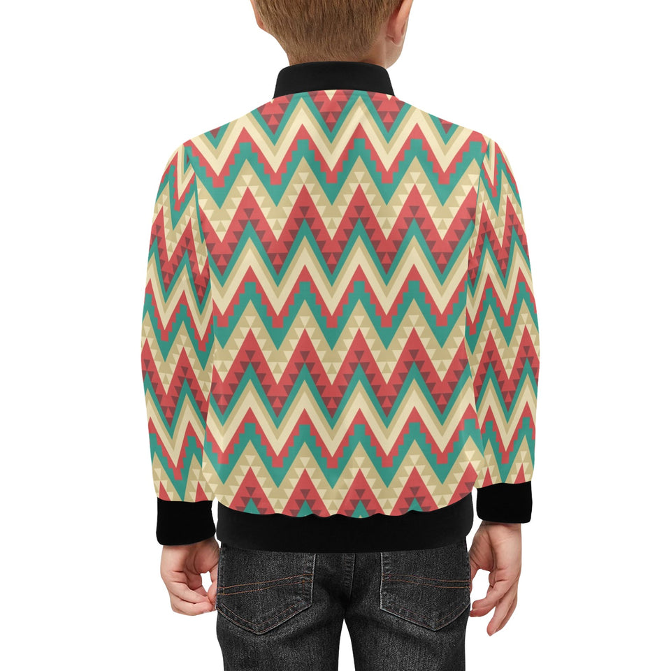 Zigzag Chevron Pattern Kids' Boys' Girls' Bomber Jacket