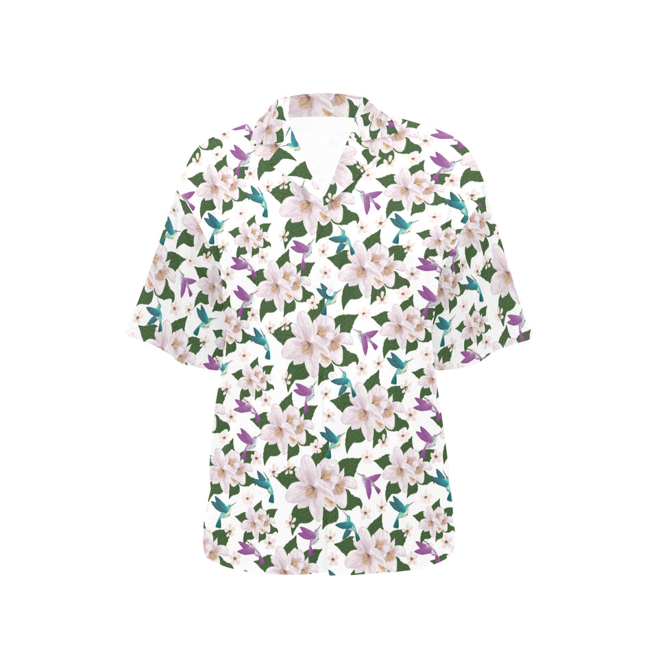 Hummingbird Pattern Print Design 01 Women's All Over Print Hawaiian Shirt