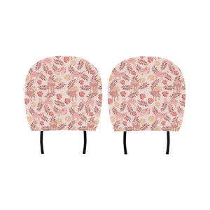 Pink Camel Leaves Pattern Car Headrest Cover