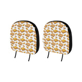 Bread Toast Pattern Print Design 03 Car Headrest Cover