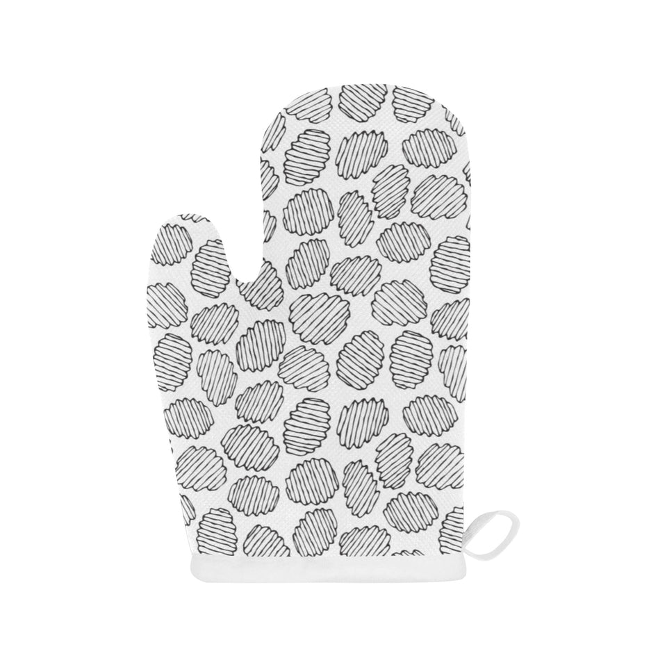 Potato Chips Pattern Print Design 03 Heat Resistant Oven Mitts