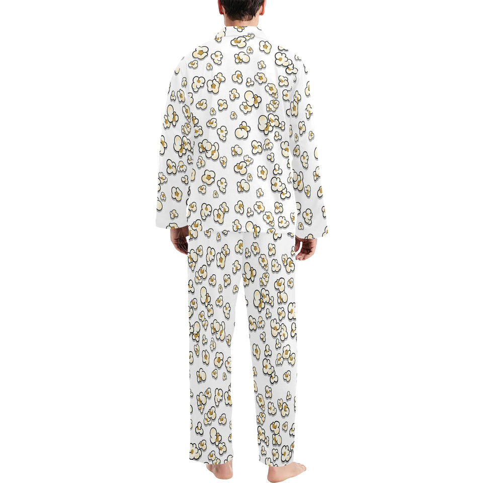 Popcorn Pattern Print Design 04 Men's Long Pajama Set