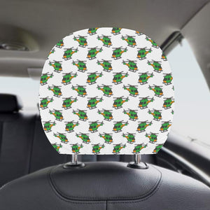 Green Amy Helicopter Pattern Car Headrest Cover