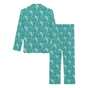 Swordfish Pattern Print Design 04 Women's Long Pajama Set