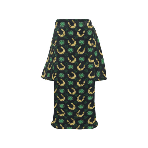 Horseshoes Pattern Print Design 04 Blanket Robe with Sleeves