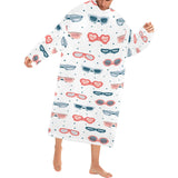 Sun Glasses Pattern Print Design 02 Blanket Robe with Sleeves