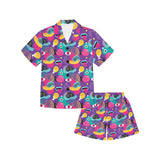 Snail Pattern Print Design 02 Kids' Boys' Girls' V-Neck Short Pajama Set