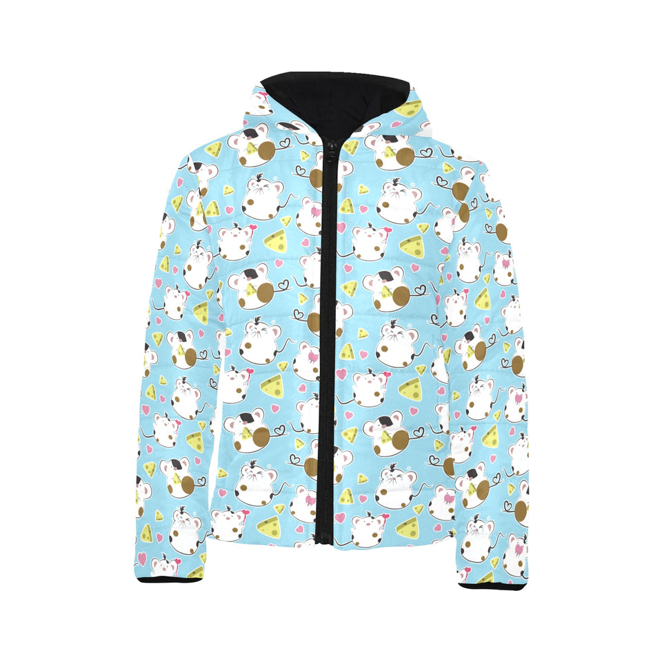 Guinea Pig Pattern Print Design 03 Kids' Boys' Girls' Padded Hooded Jacket