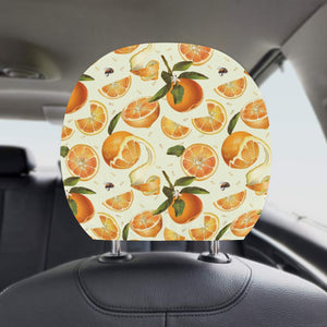 Orange Pattern Car Headrest Cover