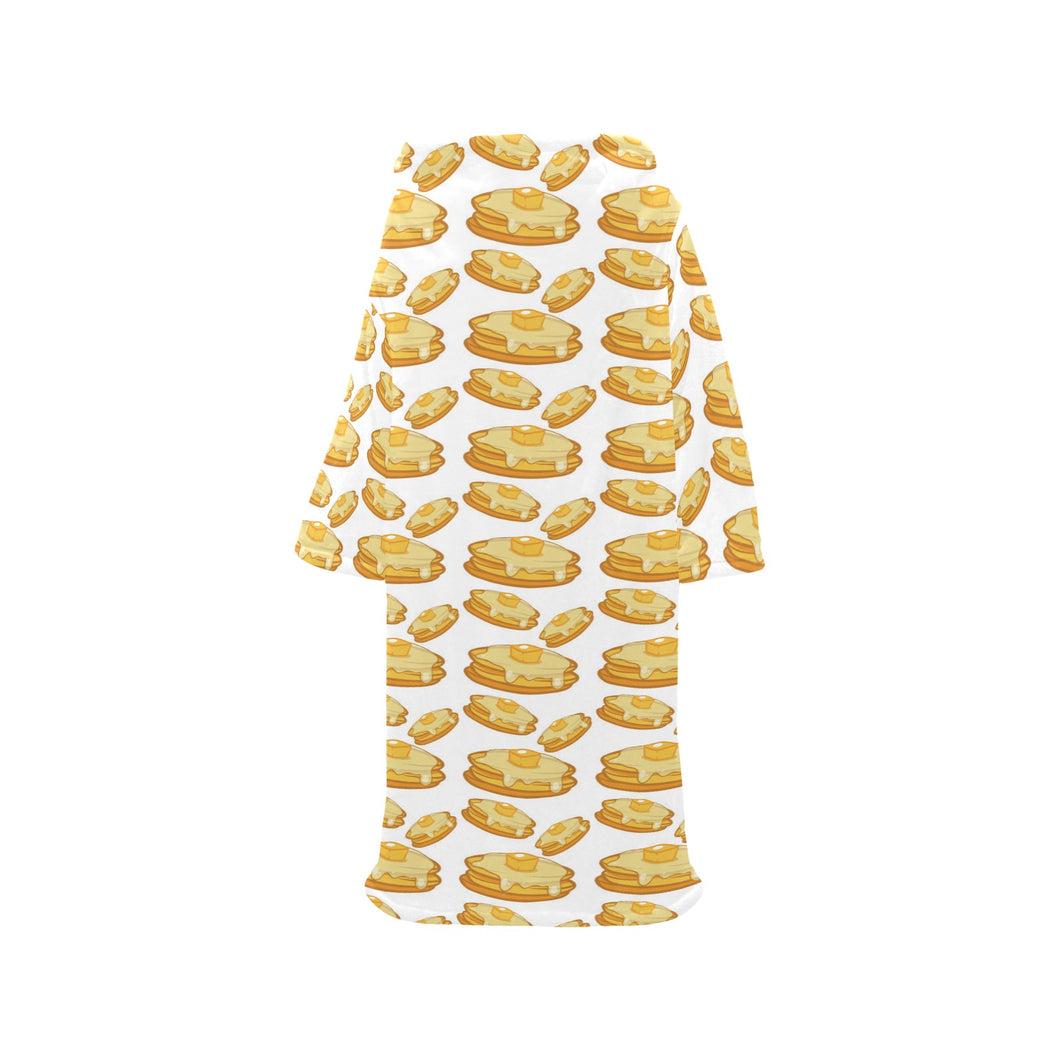 Pancake Pattern Print Design 05 Blanket Robe with Sleeves