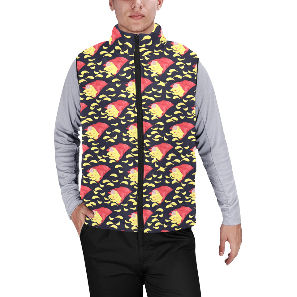 Potato Chips Pattern Print Design 05 Men's Padded Vest