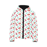 Ladybug Pattern Print Design 03 Kids' Boys' Girls' Padded Hooded Jacket