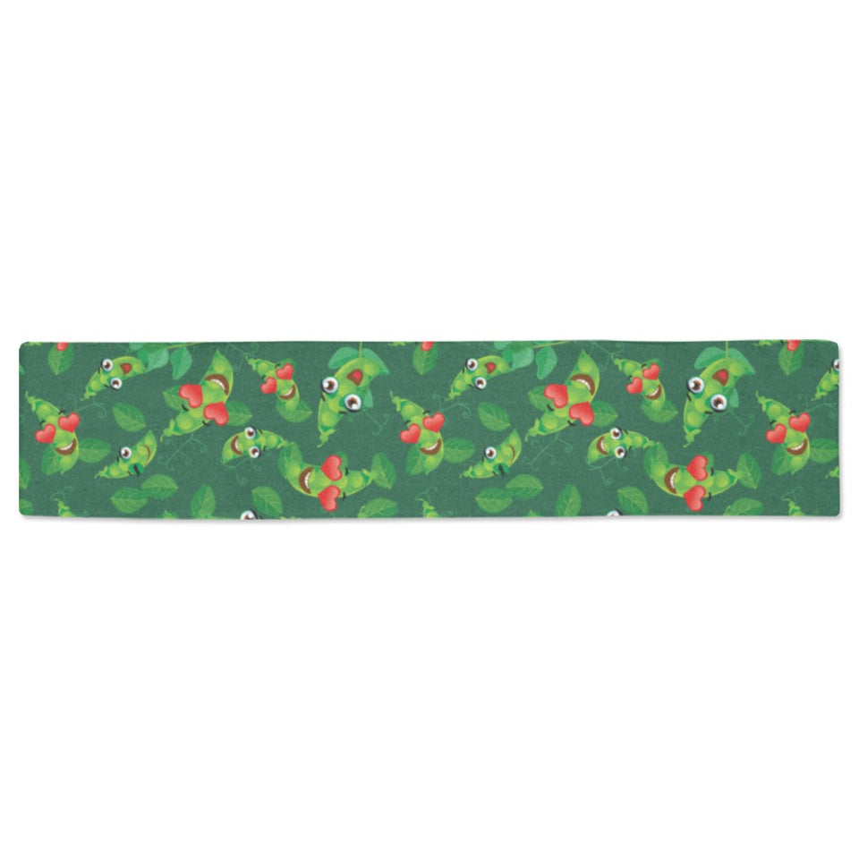 Green Peas Pattern Print Design 05 Table Runner