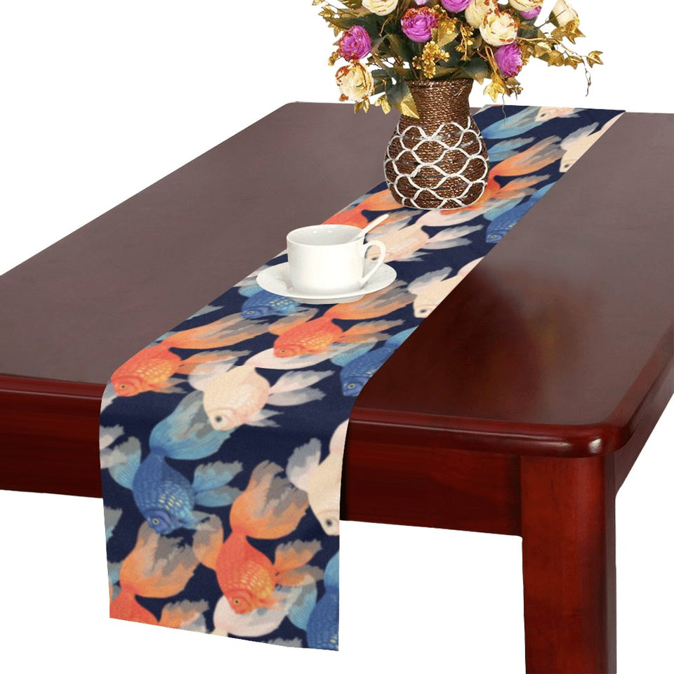 Goldfish Pattern Print Design 04 Table Runner