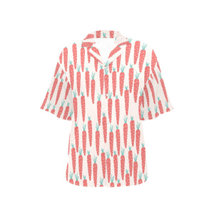 Carrot Pattern Print Design 01 Women's All Over Print Hawaiian Shirt