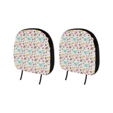 Tea pots Pattern Print Design 05 Car Headrest Cover