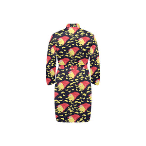 Potato Chips Pattern Print Design 05 Men's Long Sleeve Belted Night Robe