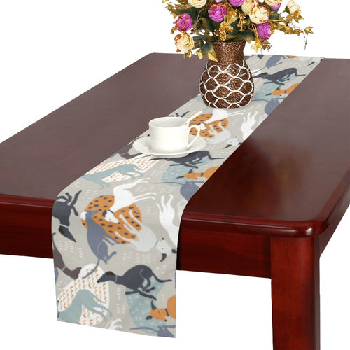 Greyhound Pattern Print Design 04 Table Runner