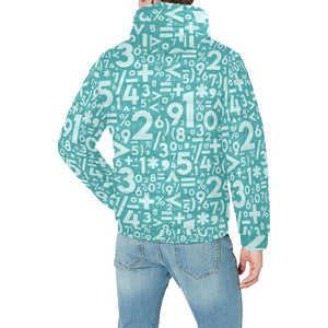 Math Pattern Print Design 05 Men's Padded Hooded Jacket(ModelH42)