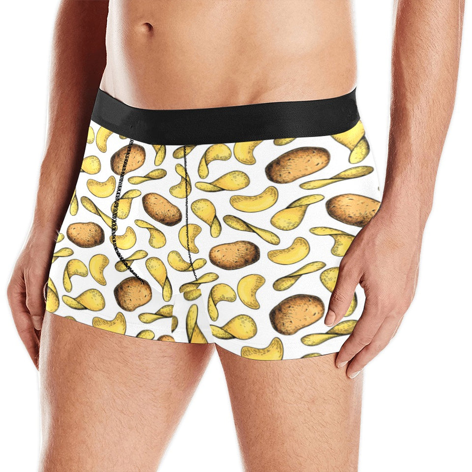 Potato Chips Pattern Print Design 01 Men's All Over Print Boxer Briefs Men's Underwear