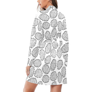 Potato Chips Pattern Print Design 03 Women's Long Sleeve Belted Night Robe