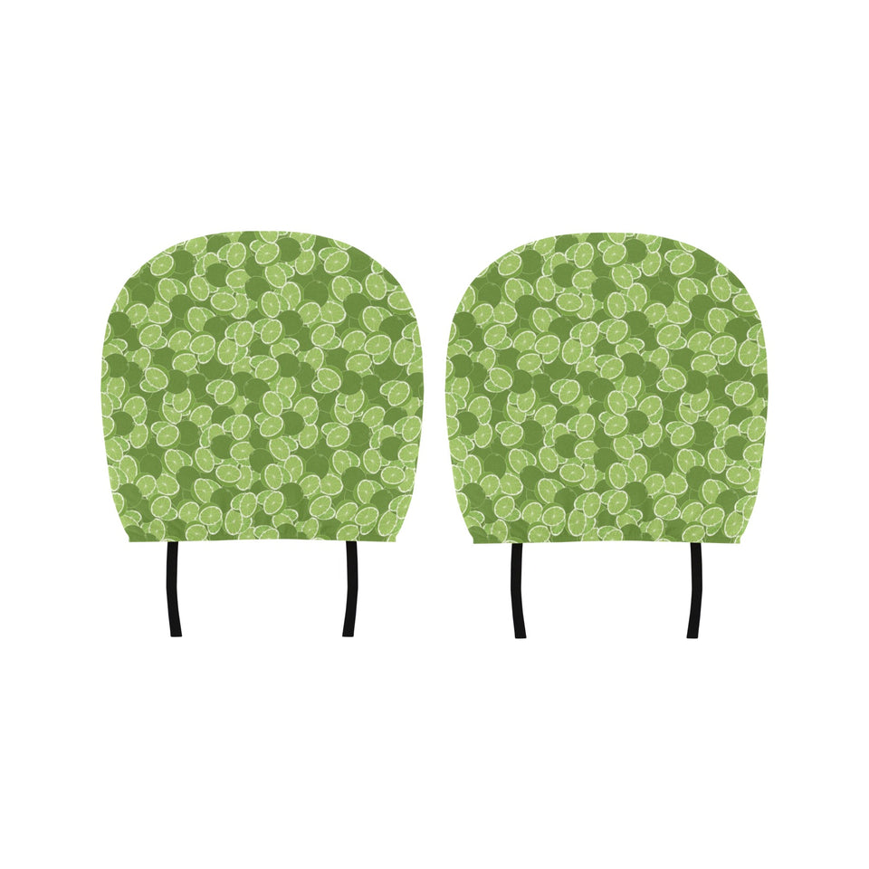 Lime Pattern Background Car Headrest Cover