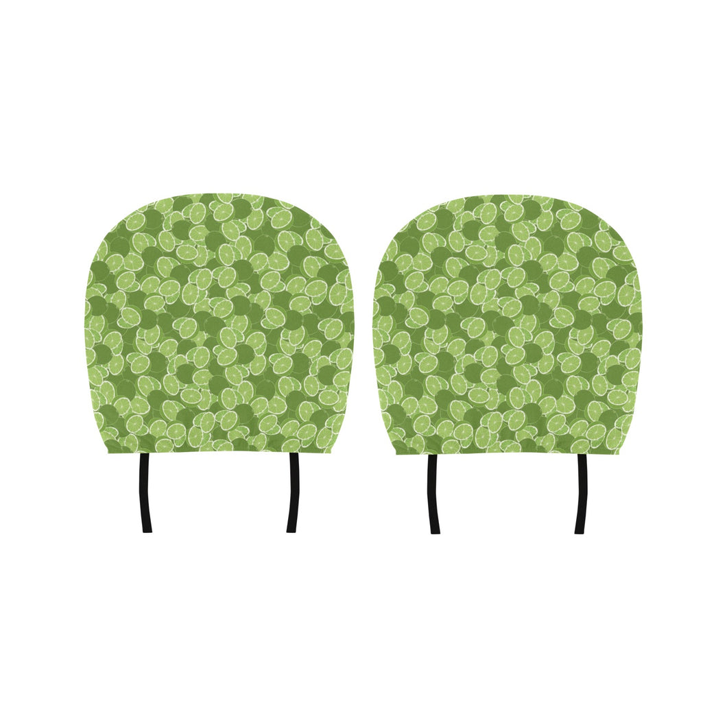 Lime Pattern Background Car Headrest Cover