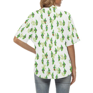 Green Peas Pattern Print Design 04 Women's All Over Print Hawaiian Shirt