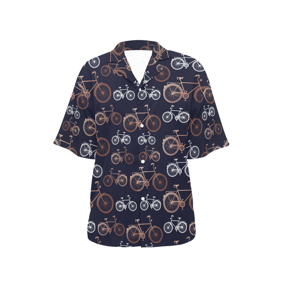 Bicycle Pattern Print Design 01 Women's All Over Print Hawaiian Shirt