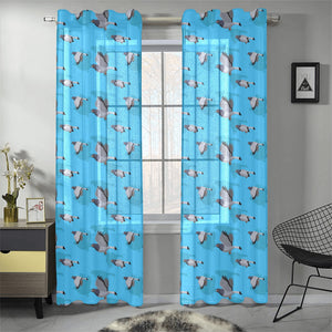 Pigeon Pattern Print Design 05 Gauze Curtain