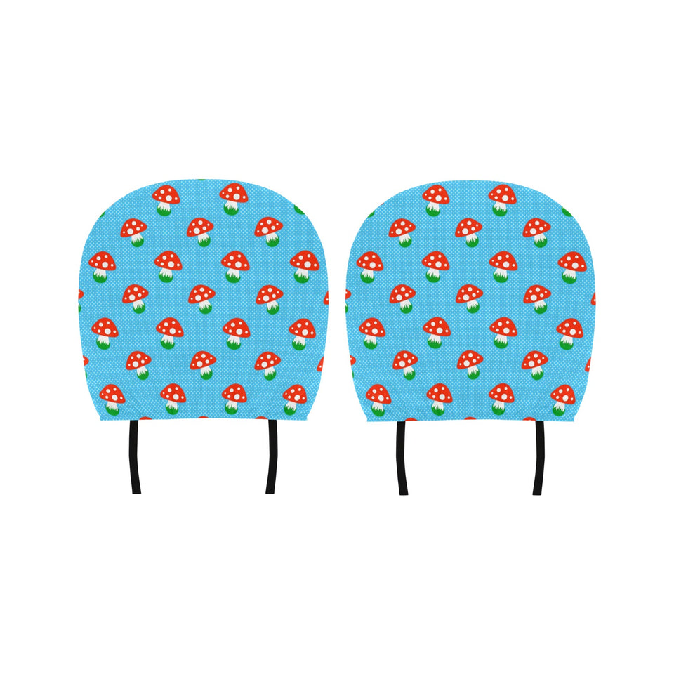 Mushroom Pokkadot Pattern Car Headrest Cover