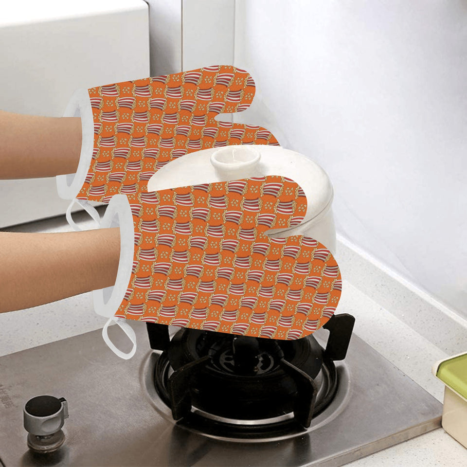 Popcorn Pattern Print Design 05 Heat Resistant Oven Mitts