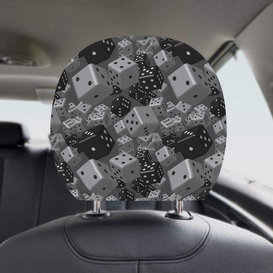 Dice Pattern Print Design 05 Car Headrest Cover