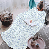 Math Pattern Print Design 03 Blanket Robe with Sleeves