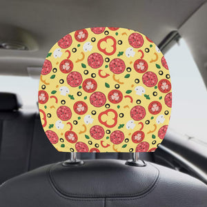 Pizza Tomato Salami Texture Pattern Car Headrest Cover