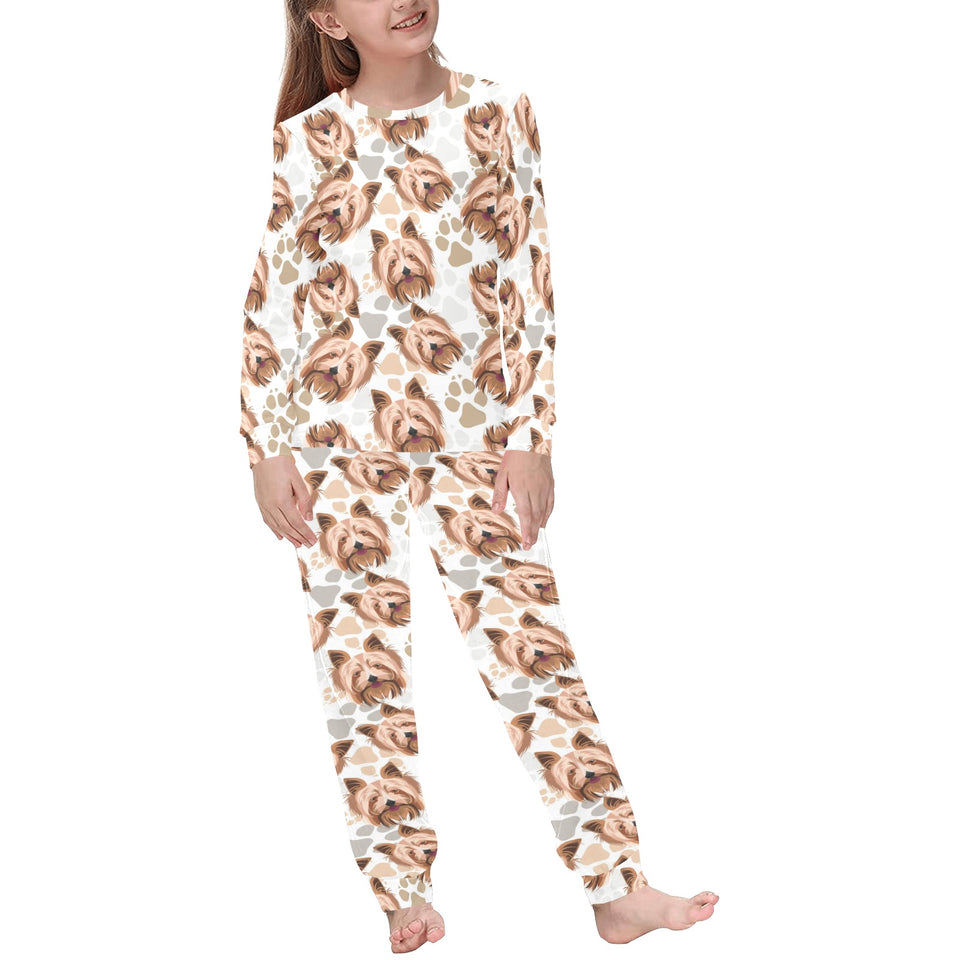 Yorkshire Terrier Pattern Print Design 04 Kids' Boys' Girls' All Over Print Pajama Set