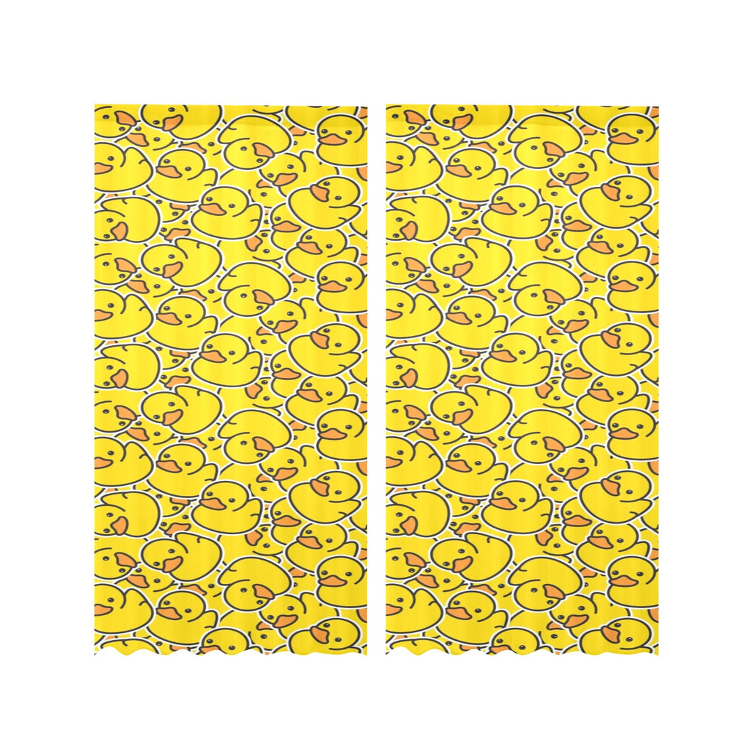 Duck Pattern Print Design 04 Gauze Curtain