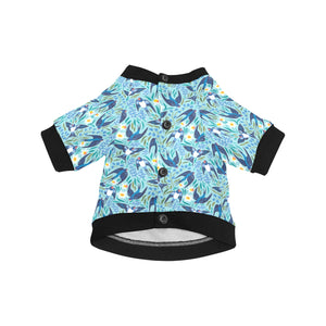 Swallow Pattern Print Design 05 All Over Print Pet Dog Round Neck Fuzzy Shirt