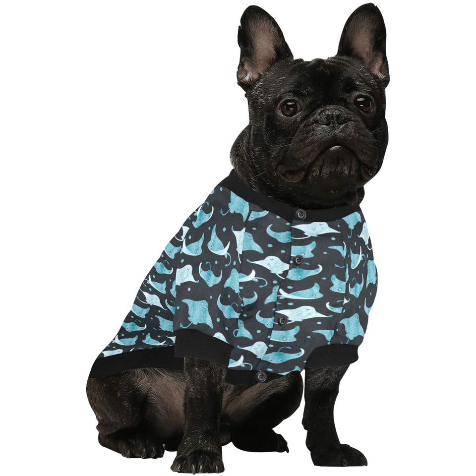 Stingray Pattern Print Design 04 All Over Print Pet Dog Round Neck Fuzzy Shirt