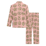 Pretzels Pattern Print Design 04 Men's Long Pajama Set