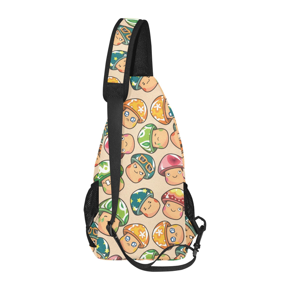 Mushroom Pattern All Over Print Chest Bag