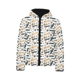 Skate Board Pattern Print Design 01 Kids' Boys' Girls' Padded Hooded Jacket