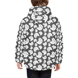 English Bulldog Pattern Print Design 02 Kids' Boys' Girls' Padded Hooded Jacket