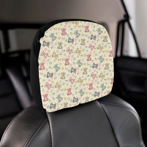 Teddy Bear Pattern Print Design 05 Car Headrest Cover