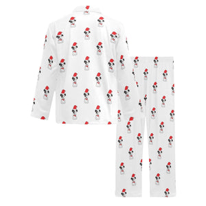 Jack Russel Pattern Print Design 01 Men's Long Pajama Set